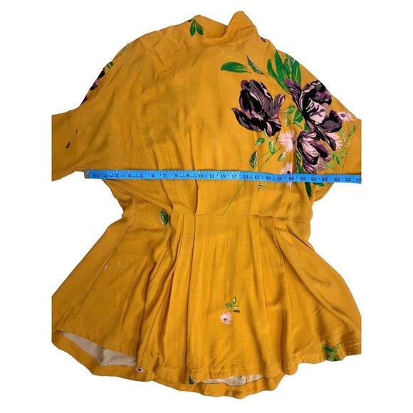 Free People “Gemma” Tunic Open Back Drop Waist Floral Mini Dress Size XS - Picture 7 of 10